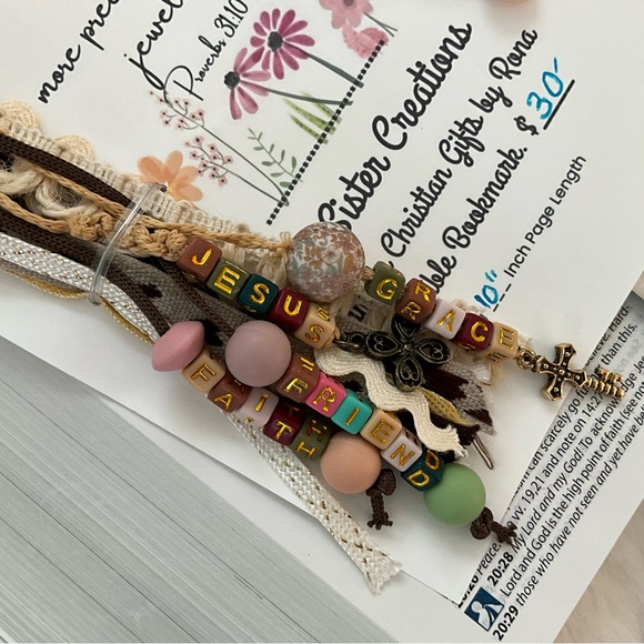 FAITH SISTER CREATIONS HANDMADE TASSEL BIBLE BOOKMARKS UP TO 10” PAGE LENGTH - Picture 4 of 8